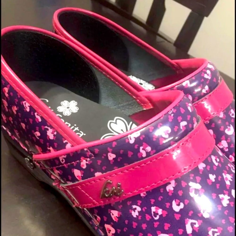 KOI by Sanita Professional Clogs; Pink & Purple Hearts!